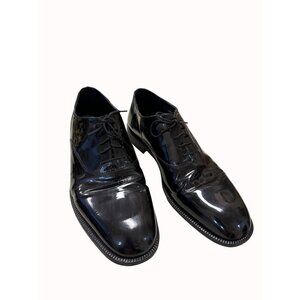 Stanley Blacker Couture men’s black leather patent tuxedo shoes oxfords size 13